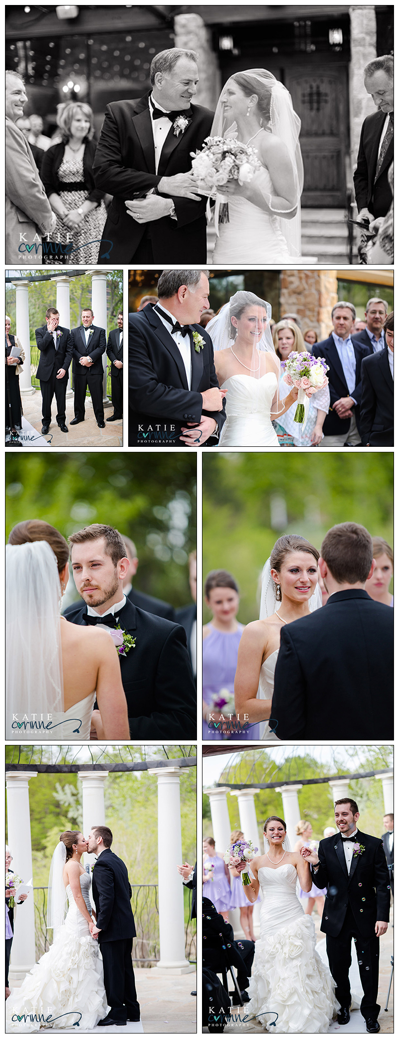 tender moment dad and daughter wedding, 1st look of husband down the aisle, beautiful vineyard ceremony on the water, vineyard wedding photographer, lake wedding photographer